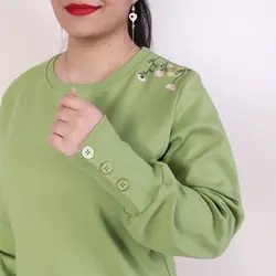 بلوز آستین دکمه دار همتا