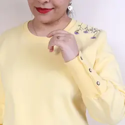 بلوز گلدوزی آستین دکمه دار طناز