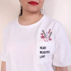 تیشرت جیب گلدوزی love