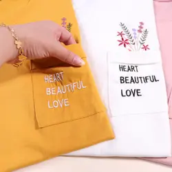 تیشرت جیب گلدوزی love