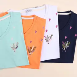 تیشرت گلدوزی قلب و گل