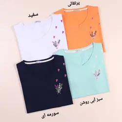 تیشرت گلدوزی قلب و گل