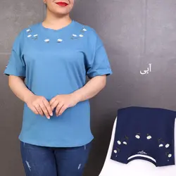 تیشرت آستین سه دکمه رها