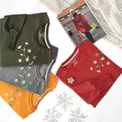 بلوز گلدوزی آستین دکمه دار