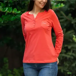 بلوز زنانه سه دکمه جیبدار