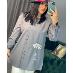 تونیک گلدوزی طرح گل بابونه