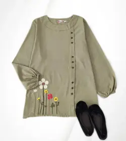 تونیک گلدوزی طرح گل 2