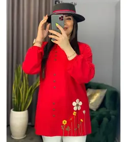 تونیک گلدوزی طرح گل 2