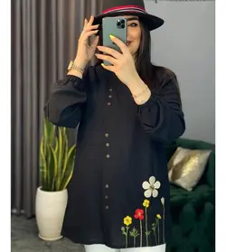 تونیک گلدوزی طرح گل 2