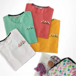 تیشرت گلدوزی جیب دار