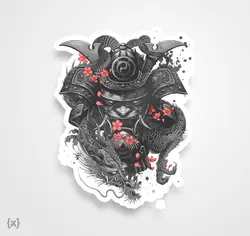 استیکر/ برچسب سامورایی شلوغ