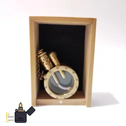 فندک برنجی دست ساز طرح شفاف دایره ای