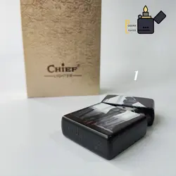 فندک بنزینی برند chief شیف اورجینال طرح منشوری