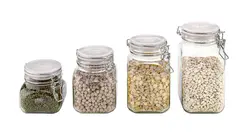 بانکه شیشه ای درب چفتی سایز 1 (ظرف شیشه ای ترشی و مربا)