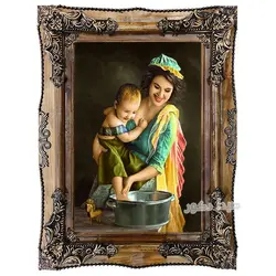 تابلو فرش ماشینی طرح پاشویه نوزاد - 3787