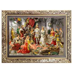 تابلو فرش ماشینی تاجگذاری حضرت سلیمان - 3818
