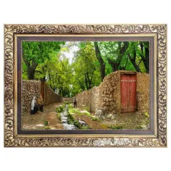 تابلو فرش ماشینی منظره کوچه باغ - 4850