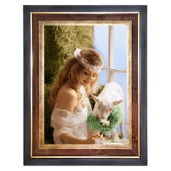 تابلو فرش ماشینی طرح دختر بچه و بره - 6374