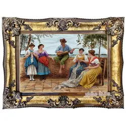 تابلو فرش ماشینی طرح گیتار زن دوره گرد - 3645