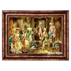 تابلو فرش ماشینی طرح فرانسوی مجلس موسیقی - 3881