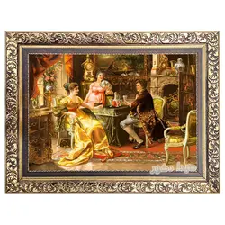 تابلو فرش ماشینی طرح شراب خوری - 3767