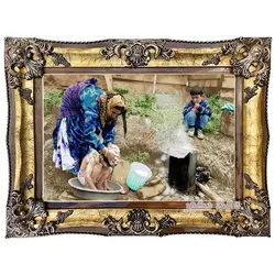 تابلو فرش ماشینی حمام عشایر - 3404