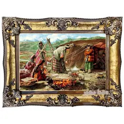 تابلو فرش ماشینی عشایر نان پز - 3408