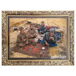 تابلو فرش ماشینی عشایر صبحانه خور - 3409
