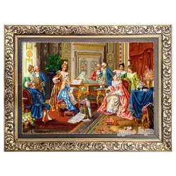 تابلو فرش طرح پیانو زن ماشینی - 3713