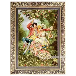 تابلو فرش ماشینی طرح تاب باز - 3579