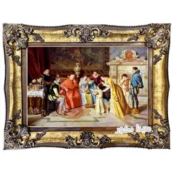 تابلو فرش ماشینی طرح در حضور پاپ - 3922