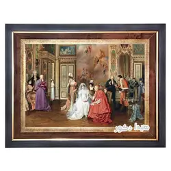 تابلو فرش ماشینی طرح عروسی پاپ - 3934