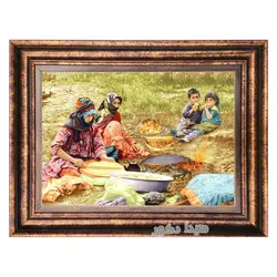 تابلو فرش ماشینی عشایر نان پز - 3313