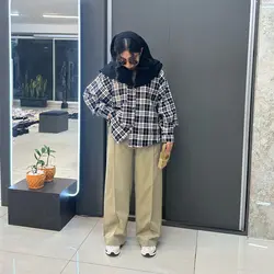 کیمونو چهارخونه تار و پود 🥺🤍 - عدد 13 - فروشگاه اینترنتی لباس، پوشاک و مد