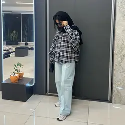 کیمونو چهارخونه تار و پود 🥺🤍 - عدد 13 - فروشگاه اینترنتی لباس، پوشاک و مد