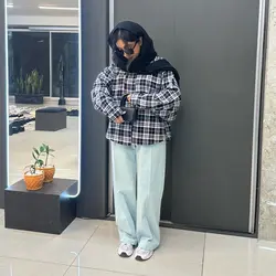 کیمونو چهارخونه تار و پود 🥺🤍 - عدد 13 - فروشگاه اینترنتی لباس، پوشاک و مد