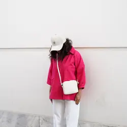 شومیز دوجیب کتان کوتاه