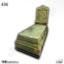 سنگ قبر مرمر سبز طرح جواهر کرمان 436