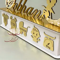 استند اسم مشخصات نوزاد باکس دار مدل ماه - مهرآذین شاپ