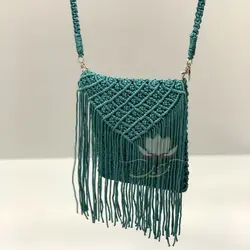 کیف مکرومه سبز - مهرآذین شاپ