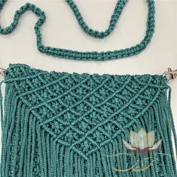 کیف مکرومه سبز - مهرآذین شاپ