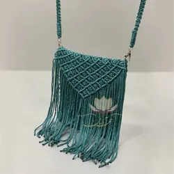 کیف مکرومه سبز - مهرآذین شاپ