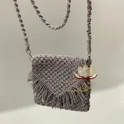 کیف مکرومه طوسی - مهرآذین شاپ