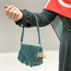 کیف مکرومه کتان کله غازی کوچک - مهرآذین شاپ