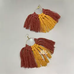 گوشواره مکرومه دایره دورنگ - مهرآذین شاپ