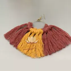 گوشواره مکرومه دایره دورنگ - مهرآذین شاپ