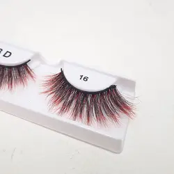 مژه جفتی رنگی 3D نایس لیدی هاله قرمز شماره 16
