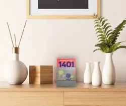 تقویم رومیزی نقاشی نقره ای کوچک سال 1401 کد 670