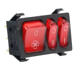 کلید راکر سه پل فن بخاری برقیElectric heater fan switch