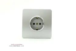 پریز برق ارتدار آسیا مدل کریستال نقره ای